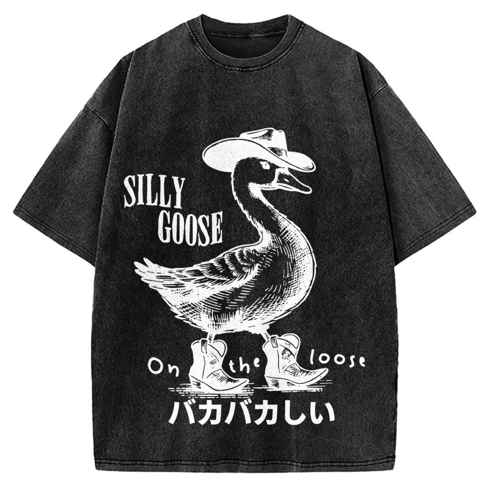 Silly Cowboy Goose Vintage Washed T-shirt
