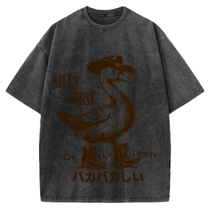 Silly Cowboy Goose Vintage Washed T-shirt