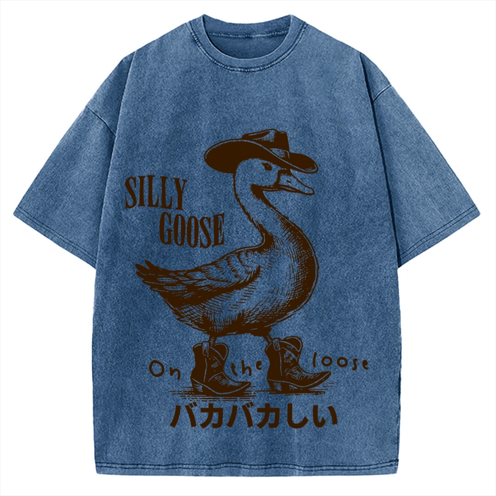Silly Cowboy Goose Vintage Washed T-shirt