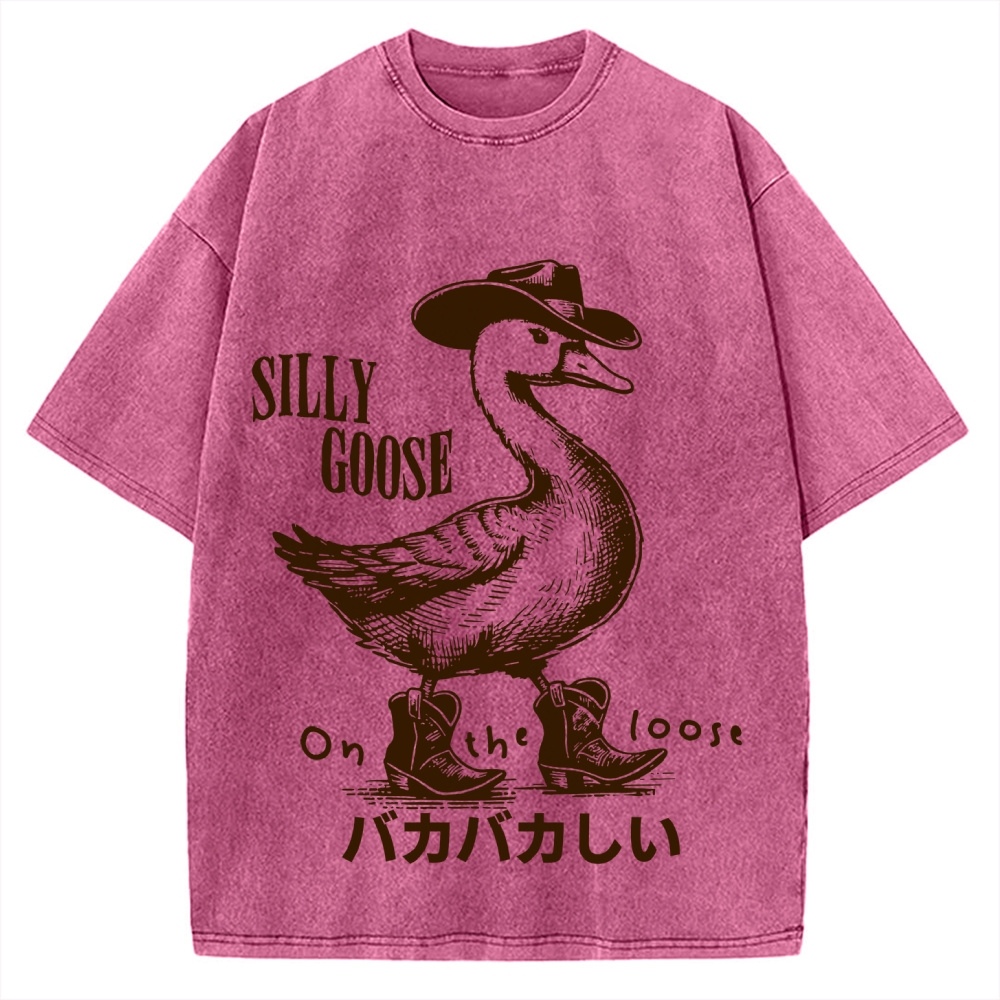 Silly Cowboy Goose Vintage Washed T-shirt