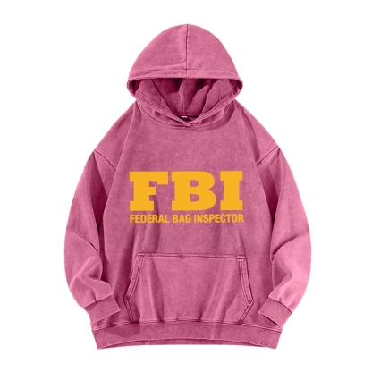 Tokyo-Assassin FBI Federal Bag Inspector Funny Vintage Washed Hoodie
