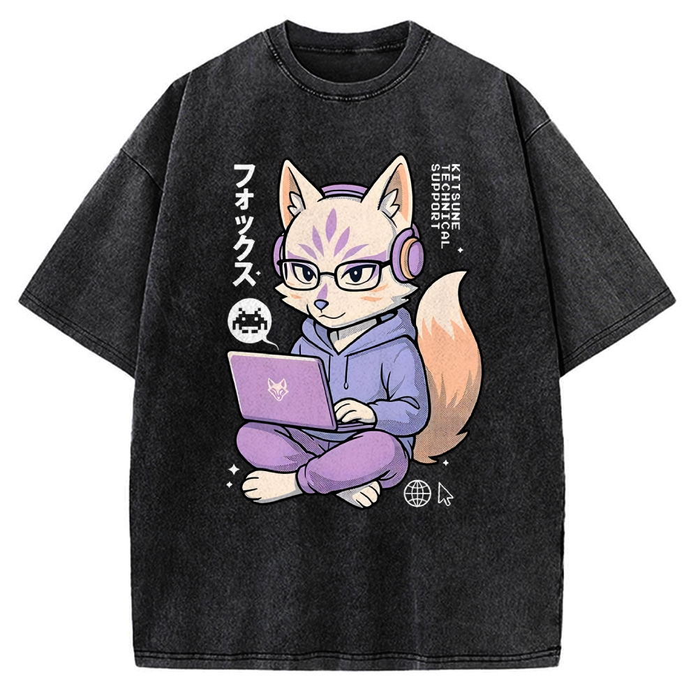 Kitsune Tech Support Vintage Washed T-shirt