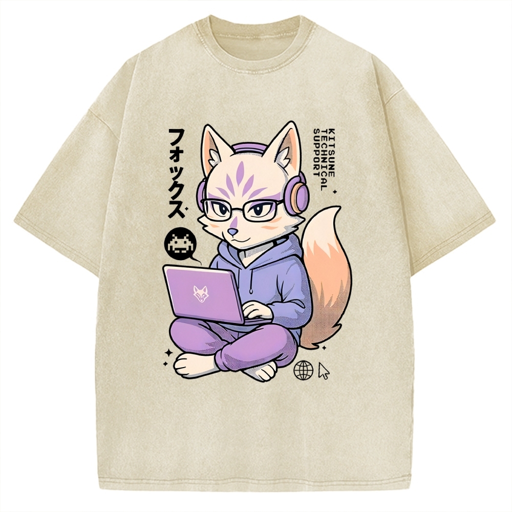 Kitsune Tech Support Vintage Washed T-shirt
