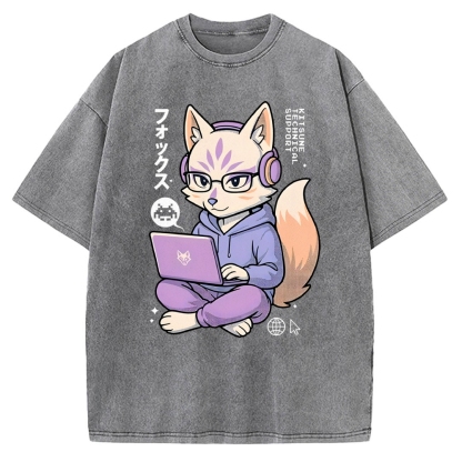 Kitsune Tech Support Vintage Washed T-shirt