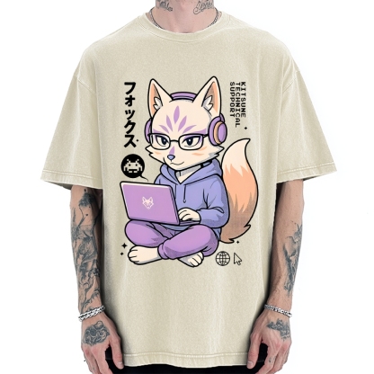 Kitsune Tech Support Vintage Washed T-shirt