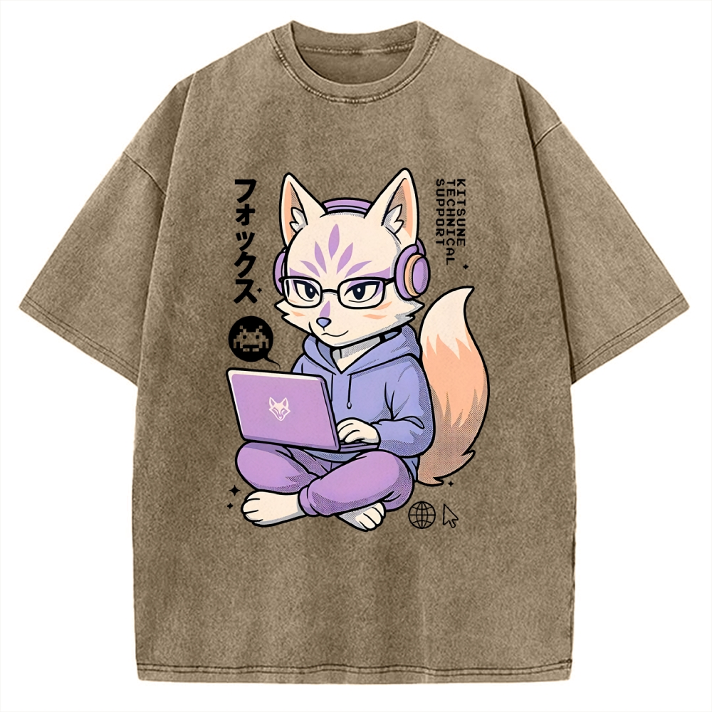 Kitsune Tech Support Vintage Washed T-shirt