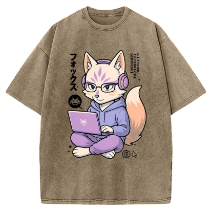 Kitsune Tech Support Vintage Washed T-shirt