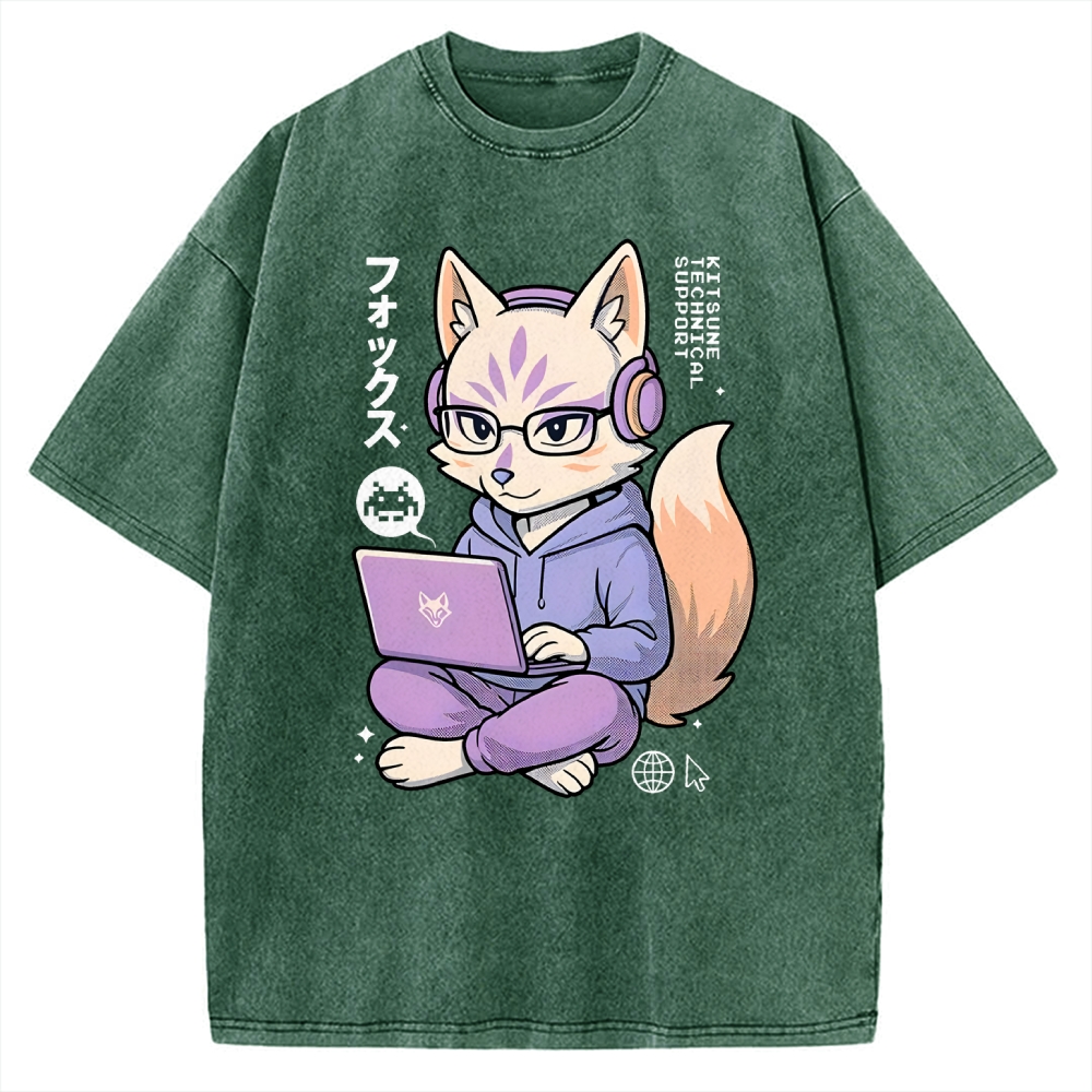 Kitsune Tech Support Vintage Washed T-shirt