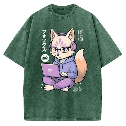 Kitsune Tech Support Vintage Washed T-shirt