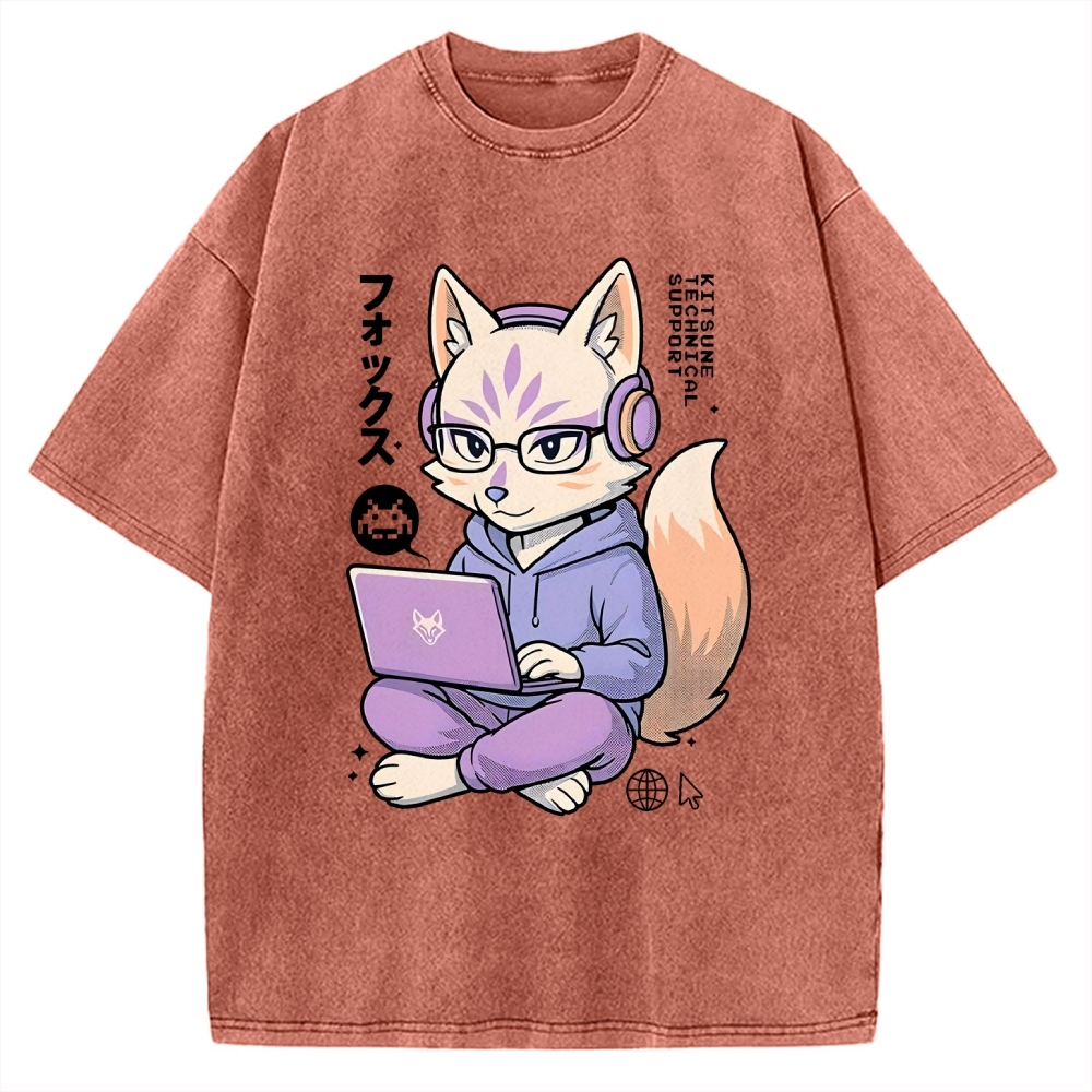 Kitsune Tech Support Vintage Washed T-shirt