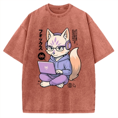 Kitsune Tech Support Vintage Washed T-shirt
