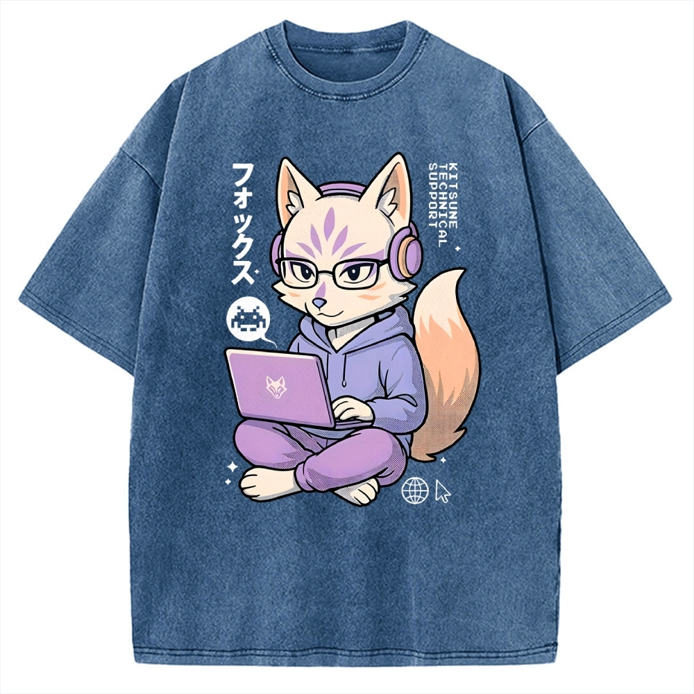 Kitsune Tech Support Vintage Washed T-shirt