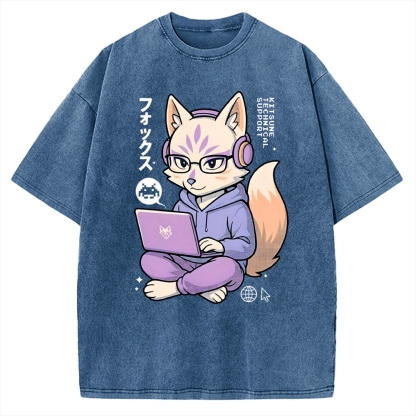 Kitsune Tech Support Vintage Washed T-shirt