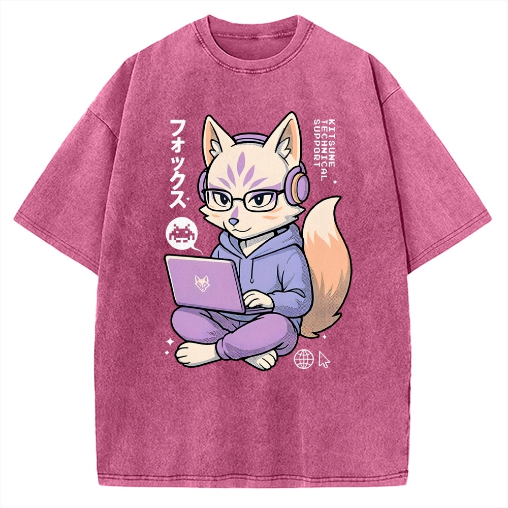 Kitsune Tech Support Vintage Washed T-shirt