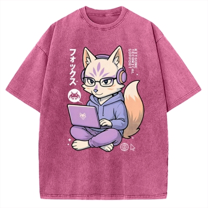 Kitsune Tech Support Vintage Washed T-shirt