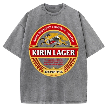 Kirin Lager Black Beer Vintage Washed T-shirt