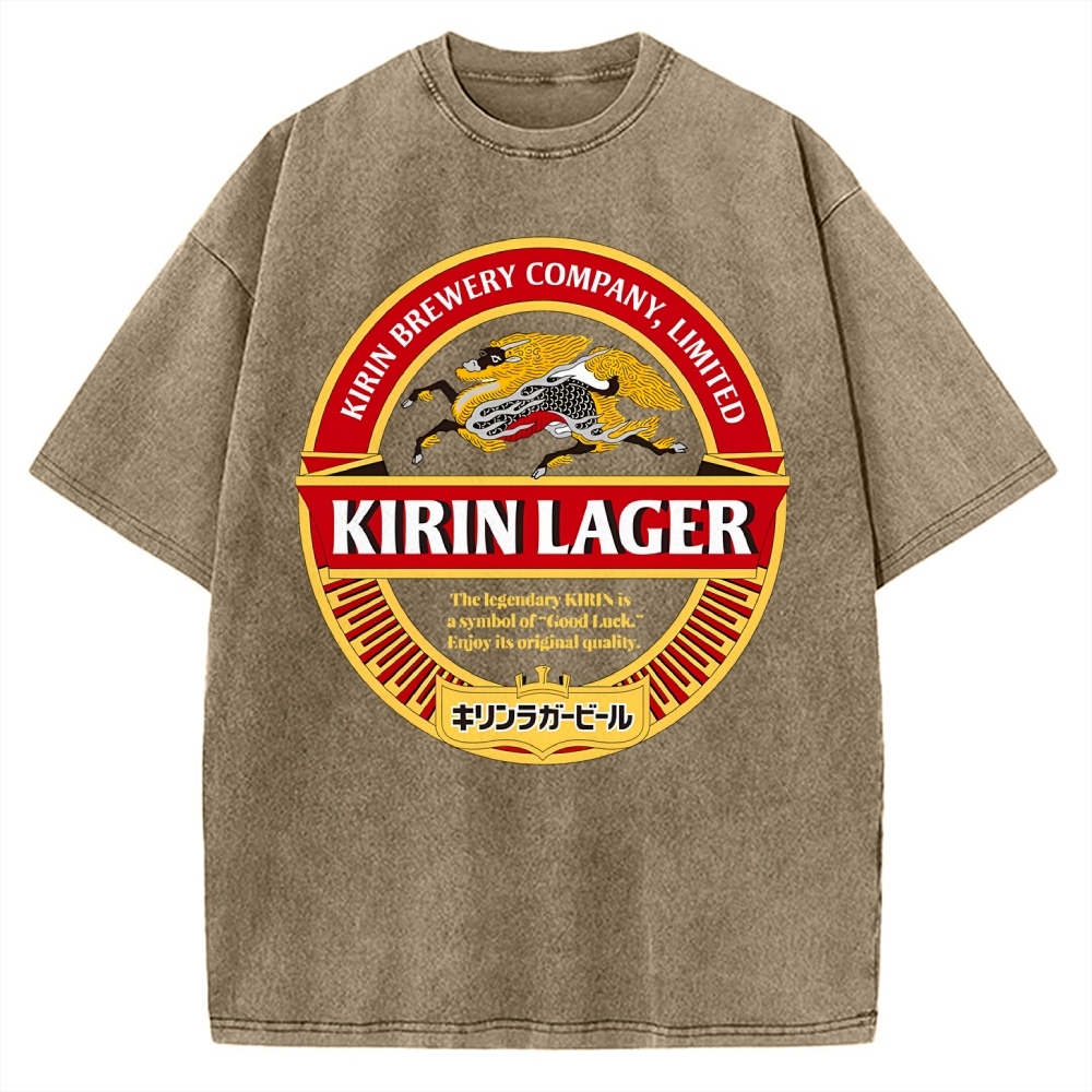 Kirin Lager Black Beer Vintage Washed T-shirt