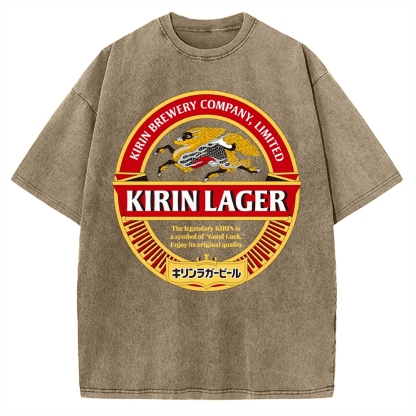 Kirin Lager Black Beer Vintage Washed T-shirt