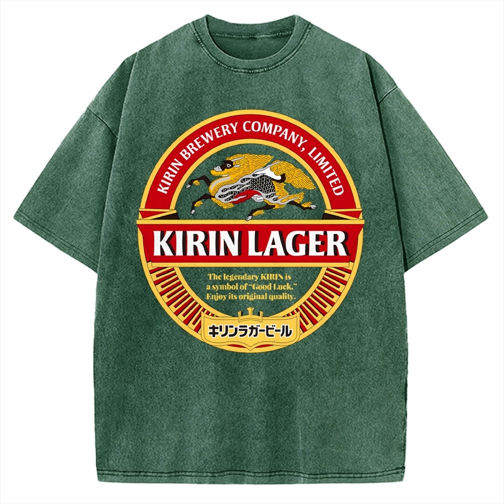 Kirin Lager Black Beer Vintage Washed T-shirt