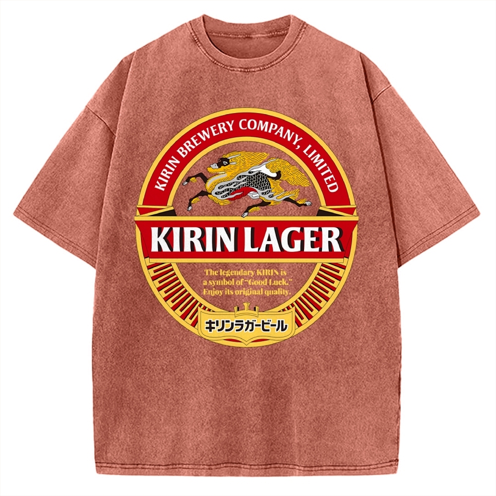 Kirin Lager Black Beer Vintage Washed T-shirt
