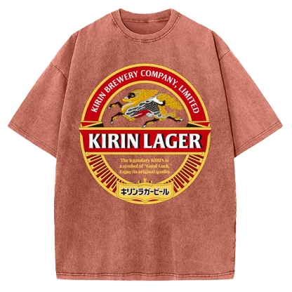 Kirin Lager Black Beer Vintage Washed T-shirt