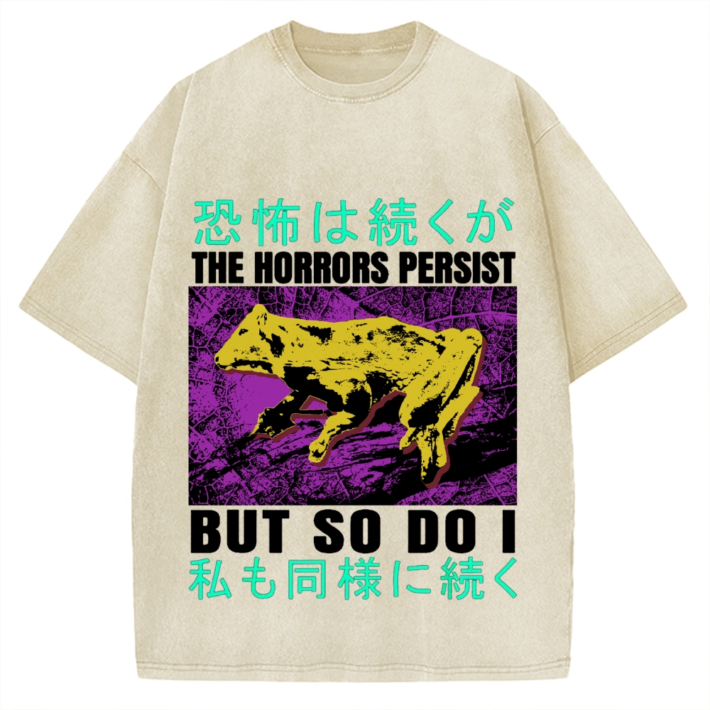 Horror Cow Frog Vintage Washed T-shirt