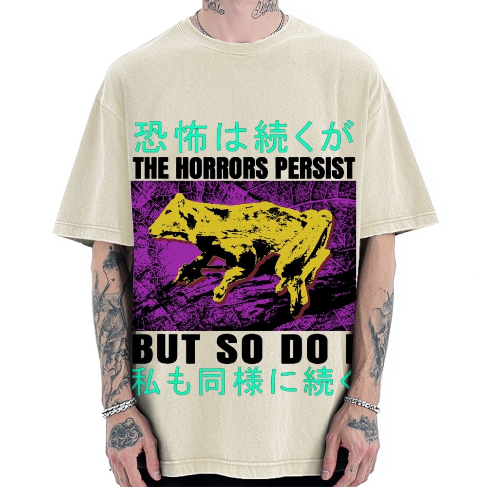 Horror Cow Frog Vintage Washed T-shirt