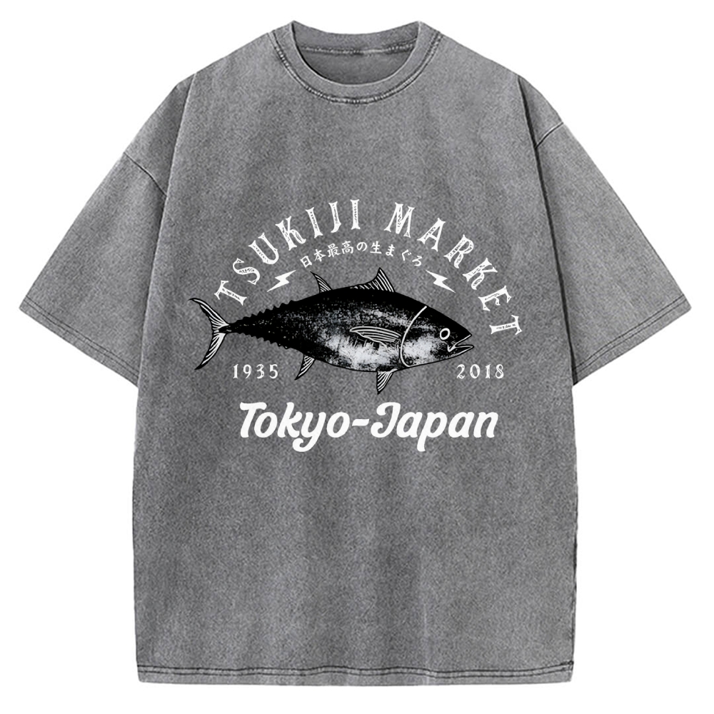 Tsukiji Fish Market Vintage Washed T-shirt