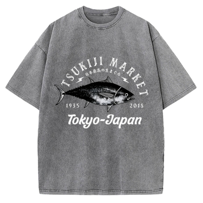 Tsukiji Fish Market Vintage Washed T-shirt
