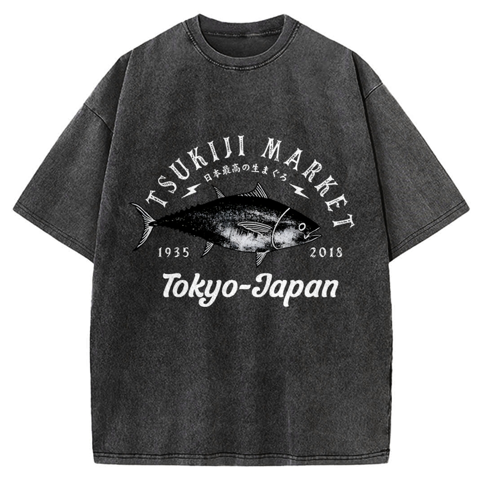 Tsukiji Fish Market Vintage Washed T-shirt