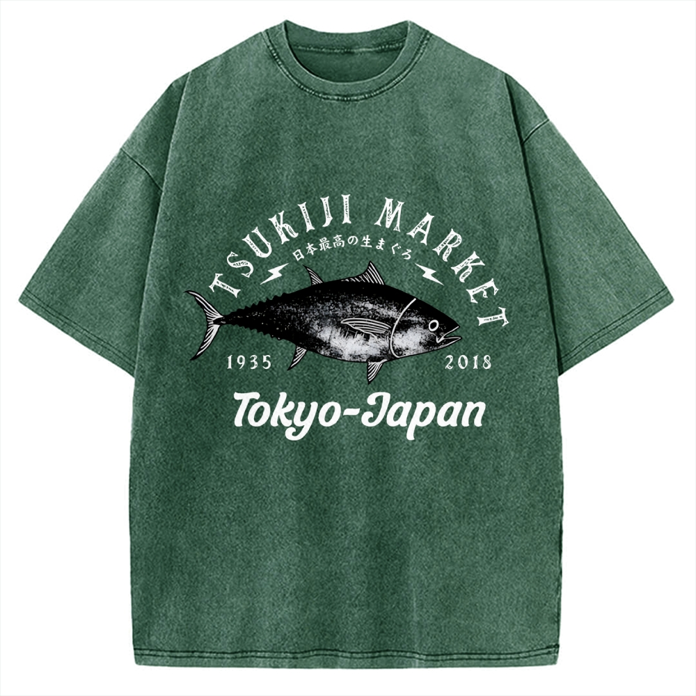 Tsukiji Fish Market Vintage Washed T-shirt