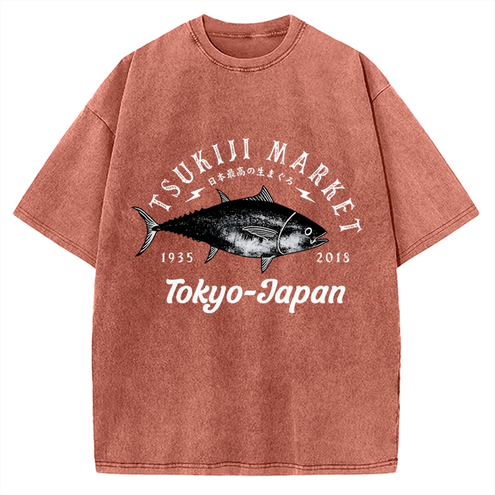 Tsukiji Fish Market Vintage Washed T-shirt