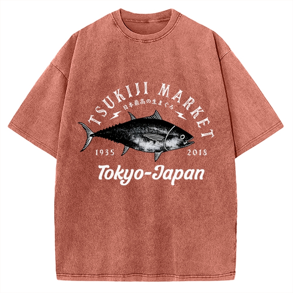 Tsukiji Fish Market Vintage Washed T-shirt