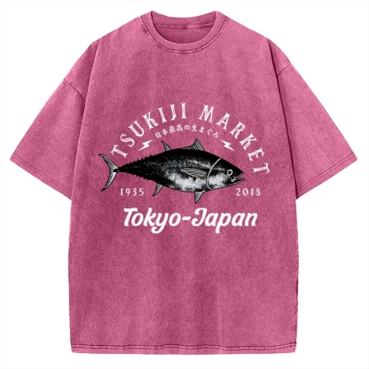 Tsukiji Fish Market Vintage Washed T-shirt