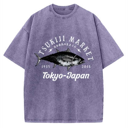 Tsukiji Fish Market Vintage Washed T-shirt
