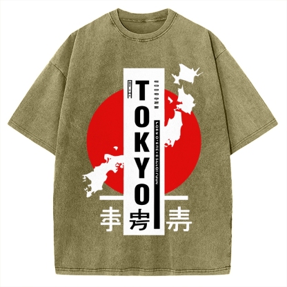 Japanese Design Vintage Washed T-shirt