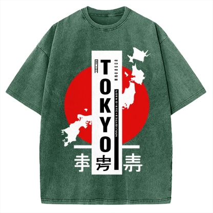 Japanese Design Vintage Washed T-shirt