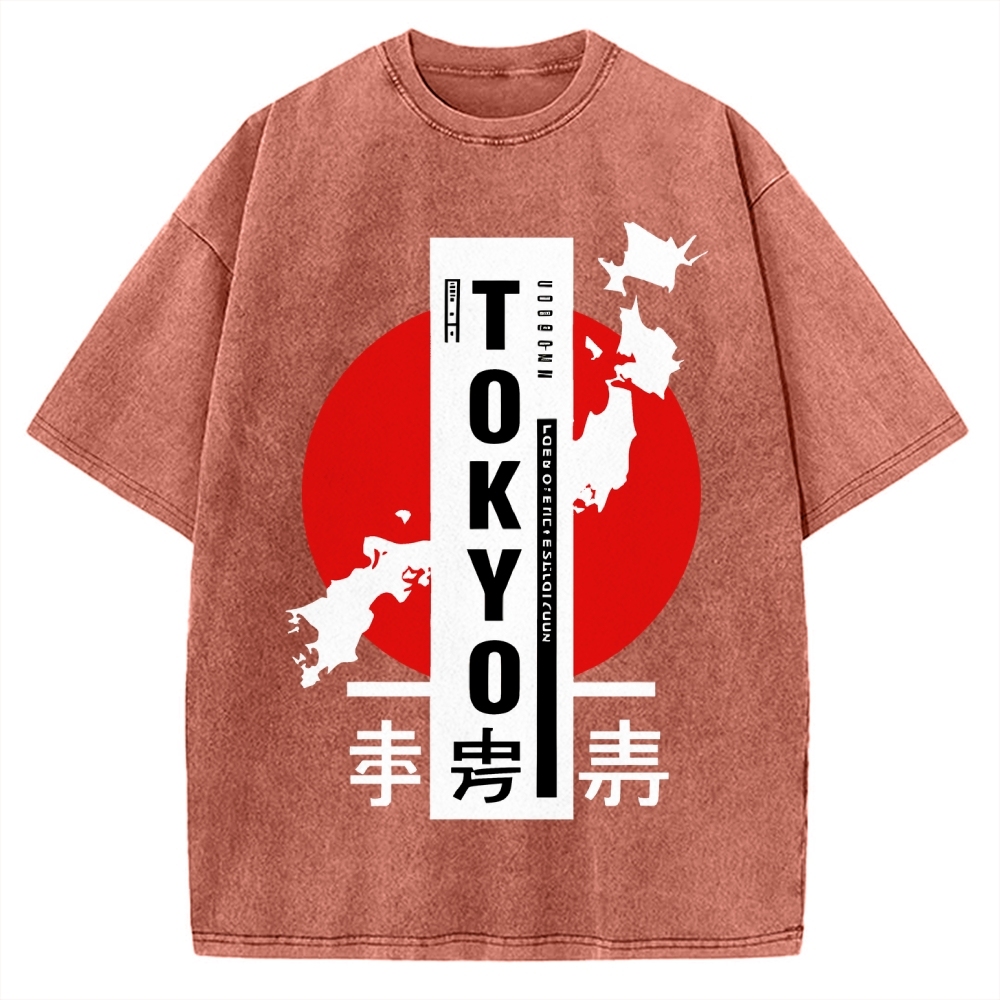 Japanese Design Vintage Washed T-shirt