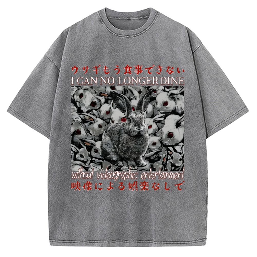 I Can No Longer Dine Japanese Horror Vintage Washed T-shirt
