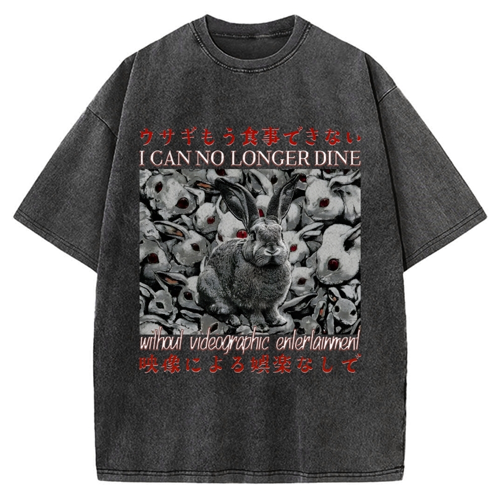 I Can No Longer Dine Japanese Horror Vintage Washed T-shirt