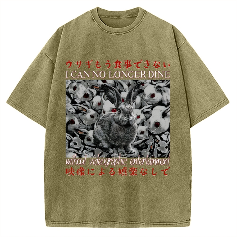 I Can No Longer Dine Japanese Horror Vintage Washed T-shirt