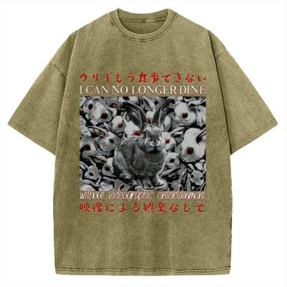 I Can No Longer Dine Japanese Horror Vintage Washed T-shirt