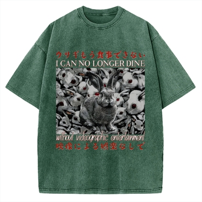 I Can No Longer Dine Japanese Horror Vintage Washed T-shirt