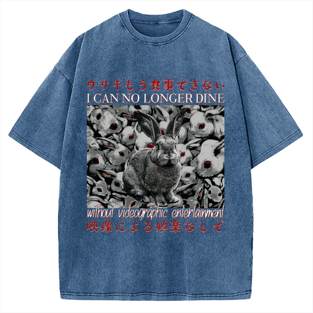 I Can No Longer Dine Japanese Horror Vintage Washed T-shirt