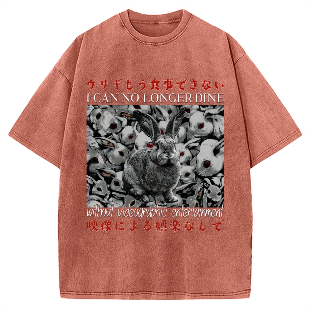 I Can No Longer Dine Japanese Horror Vintage Washed T-shirt