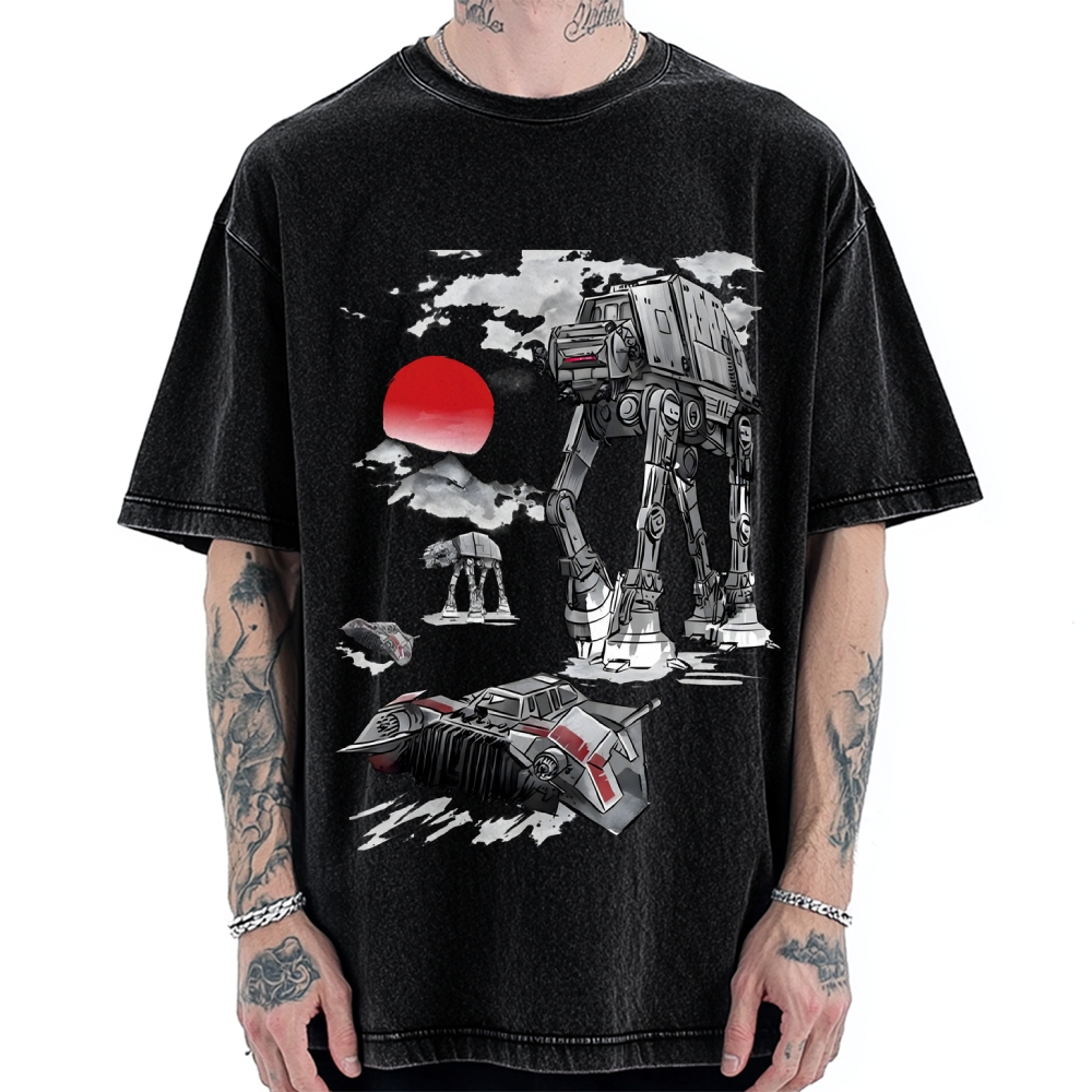 Defense of Echo Base sumi-e Vintage Washed T-shirt