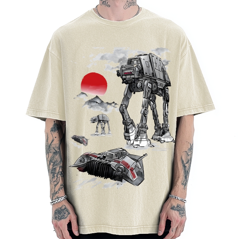 Defense of Echo Base sumi-e Vintage Washed T-shirt