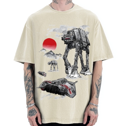 Defense of Echo Base sumi-e Vintage Washed T-shirt