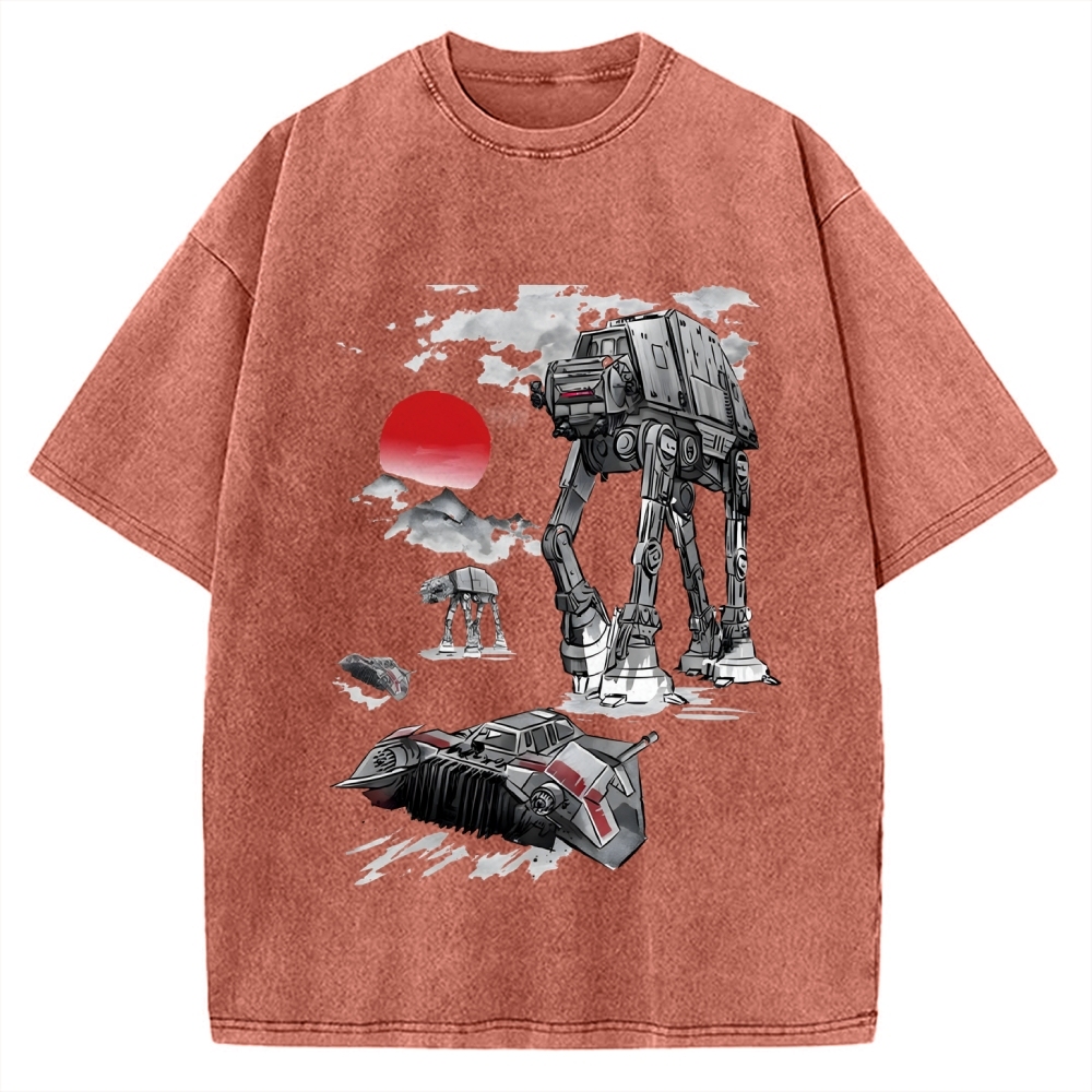 Defense of Echo Base sumi-e Vintage Washed T-shirt