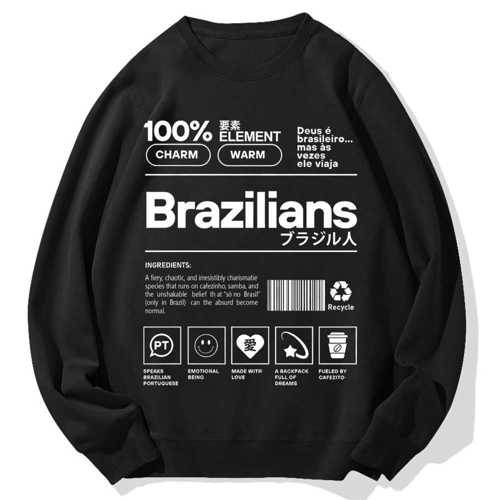 Tokyo-Assassin Brazilians Japanese Kanji Katakana Cotton Sweatshirt